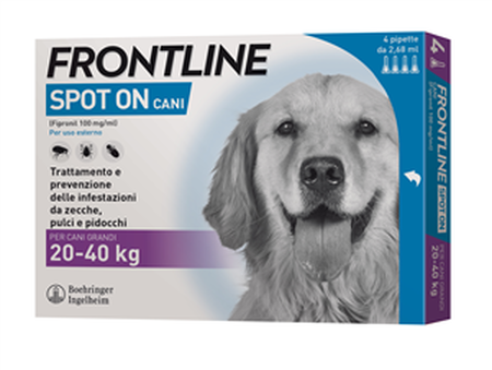FRONTLINE SPOT-ON CANI*soluz 4 pipette 2,68 ml 268 mg cani da 20 a 40 Kg image not present