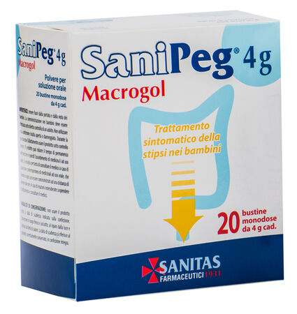 SANIPEG MACROGOL POLVERE PER SOLUZIONE ORALE 20 BUSTINE DA 4 G image not present