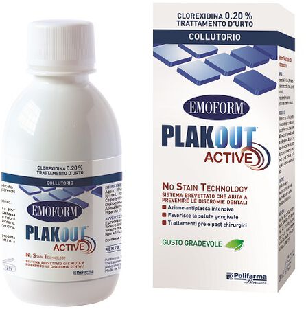EMOFORM PLAK OUT ACTIVE CLOREXIDINA 0,20% COLLUTORIO 200 ML image not present