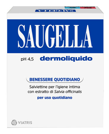 SAUGELLA DERMOLIQUIDO PH 4,5 SALVIETTINE IGIENE INTIMA BENESSERE QUOTIDIANO 10 PEZZI image not present