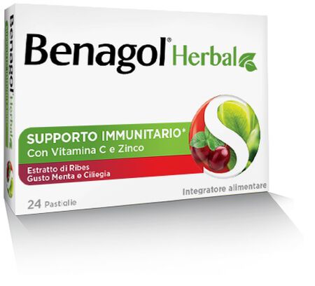 BENAGOL HERBAL MENTA E CILIEGIA 24 PASTIGLIE image not present
