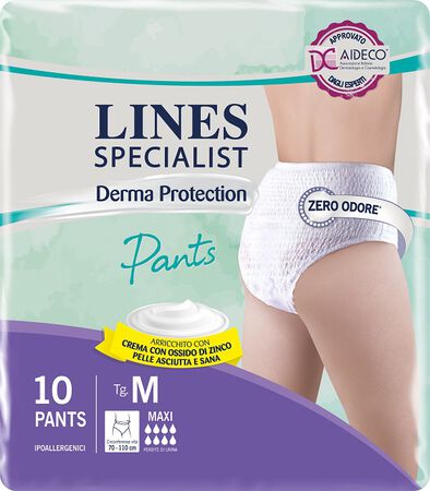 PANNOLONE PER INCONTINENZA LINES SPECIALIST DERMA PANTS MAXI M 10 PEZZI image not present