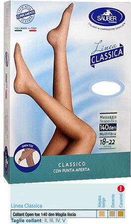 SAUBER COLLANT OPEN TOE MAGLIA LISCIA 140 DEN COLORE NEUTRO BEIGE TAGLIA 3 LINEA CLASSICA image not present