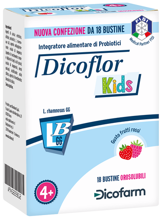 DICOFLOR KIDS 18 BUSTINE OROSOLUBILI GUSTO FRUTTI ROSSI image not present