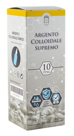 ARGENTO COLLOIDALE SUPREMO 10PPM CERTIFICATO CON CONTAGOCCE 50 ML image not present