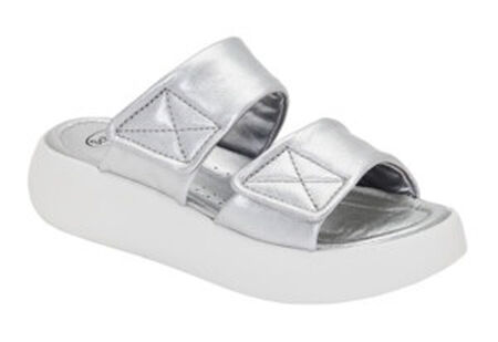 CALZATURA BOCA 2 STRAPS LAMINATED LEATHER WOMAN SILVER TECNOLOGIA MEMORY CUSHION MATERIALE PELLE LAMINATA FODERA TOMAIA PELLE LAMINATA FODERA SOTTOPIEDE PELLE LAMINATA 41 SS22 image not present