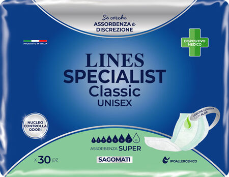 PANNOLONE LINES SPECIALIST CLASSIC SAGOMATO SUPER 30 PEZZI image not present