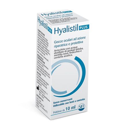 GOCCE OCULARI HYALISTIL PLUS ACIDO IALURONICO 0,4% ACQUA DISTILLATA DI GINKGO BILOBA + MIRTILLO NERO + FINOCCHIO + CENTELLA ASIATICA 10 ML image not present
