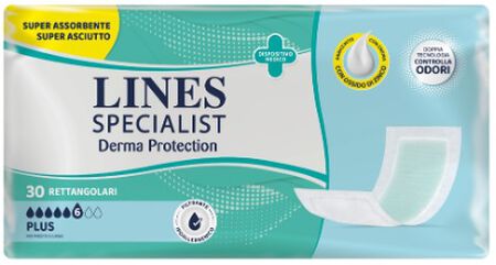 PANNOLONE PER INCONTINENZA LINES SPECIALIST DERMA RETTANGOLARE 30 PEZZI image not present