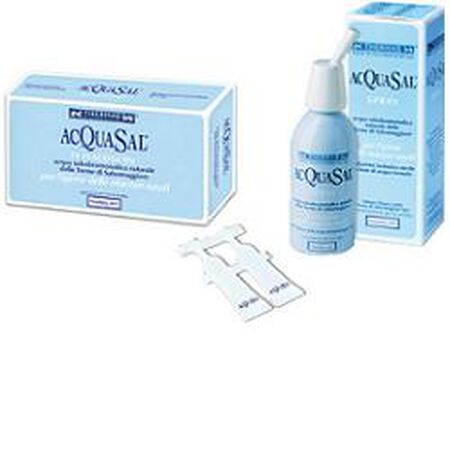 ACQUASAL SOLUZIONE ISOTONICA IRRIGAZIONE NASALE ACQUA TERMALE 20 FLACONCINI MONODOSE 5 ML image not present