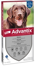 ADVANTIX SPOT ON*soluz 6 pipette 4 ml 400 mg + 2.000 mg cani da 25 kg a 40 kg