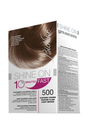 BIONIKE SHINE ON FAST TRATTAMENTO COLORANTE CAPELLI CASTANO CHIARO 500 FLACONE 60 ML + TUBO 60 ML image not present