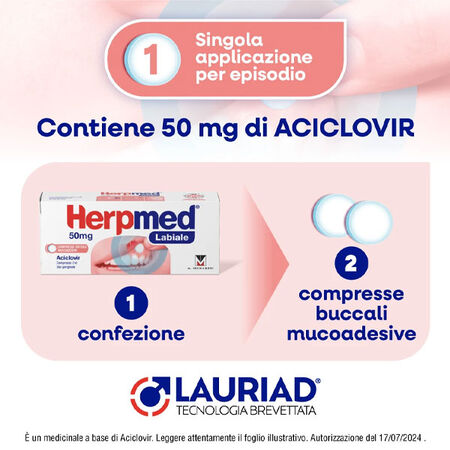 HERPMED LABIALE 2 compresse 50MG image not present