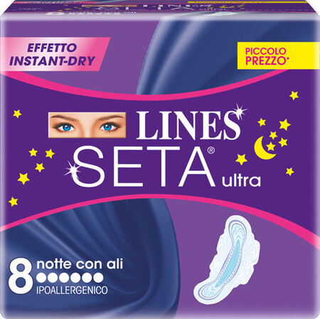 LINES SETA ULTRA ASSORBENTI DA NOTTE 8 PEZZI image not present