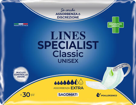 PANNOLONE LINES SPECIALIST CLASSIC SAGOMATO EXTRA 30 PEZZI image not present