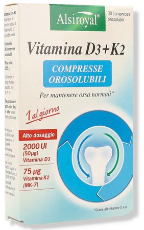 ALSIROYAL VITAMINA D3+K2 30 COMPRESSE OROSOLUBILI image not present