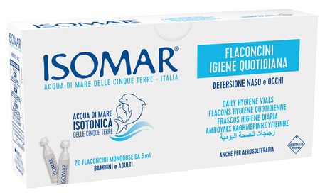 ISOMAR SOLUZIONE ISOTONICA ACQUA MARE IGIENE QUOTIDIANA 20 FLACONCINI MONODOSE 5 ML image not present