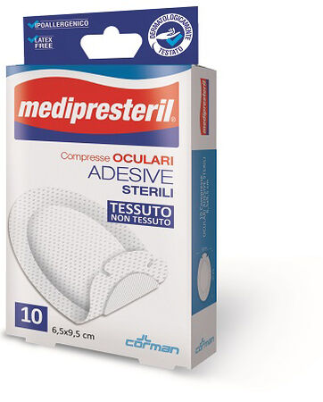 GARZA COMPRESSA OCULARE MEDIPRESTERIL ADESIVA TNT 6,5X9,5CM 10 PEZZI image not present