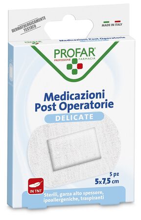 MEDICAZIONE POST OPERATORIA STERILE GARZA ANTIADERENTE 5X7,5 CM 5 PEZZI PROFAR image not present