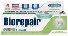 BIOREPAIR ORAL CARE JUNIOR 6-12 ANNI DENTIFRICIO PROTEZIONE ANTI CARIE SMALTO NEOFORMATO ALLA MENTA DELICATA 75 ML
