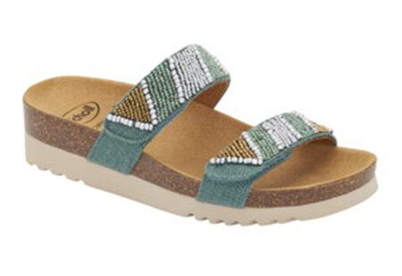 CALZATURA ZAFIRAH 4.0 CANVAS+BEADS WOMAN DENIM/MULTI TECNOLOGIA BIOPRINT MATERIALE CANVAS + PERLINE FODERA TOMAIA MICROFIBRA FODERA SOTTOPIEDE MICROFIBRA 40 SS22 image not present