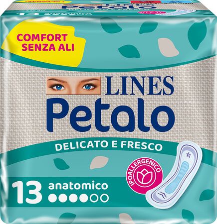 LINES PETALO BLU ASSORBENTE ANATOMICO 13 PEZZI image not present