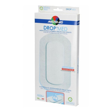 MEDICAZIONE COMPRESSA AUTOADESIVA DERMOATTIVA IPOALLERGENICA AERATA MASTER-AID DROP MED 10,5X18 5 PEZZI image not present
