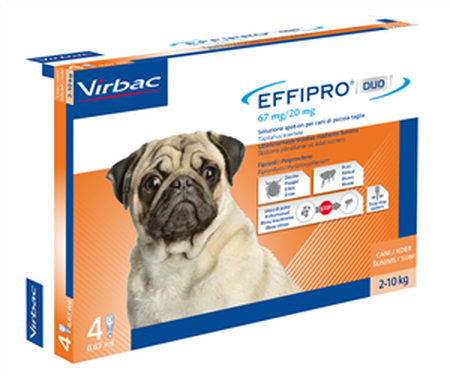EFFIPRO DUO*spot-on soluz 4 pipette 0,67 ml 67 mg + 20,1 mg cani da 2 a 10 Kg image not present
