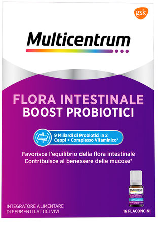 MULTICENTRUM FLORA INTESTINALE BOOST PROBIOTICI 16 FLACONCINI image not present