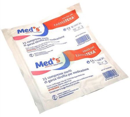GARZA COMPRESSA IDROFILA MEDS FARMATEXA 12/8 20X20CM 25 PEZZI image not present