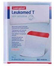 LEUKOMED T PLUS SKIN SENSITIVE MEDICAZIONE POST-OPERATORIA TRASPARENTE MPERMEABILE CON MASSA ADESIVA AL SILICONE 8X10CM 5 PEZZI