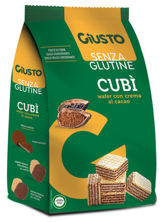 GIUSTO SENZA GLUTINE CUBI' WAFER CACAO 250 G image not present