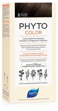 PHYTOCOLOR 6 BIONDO SCURO 1 LATTE+ 1 CREMA + 1 MASCHERA + 1 PAIO DI GUANTI image not present