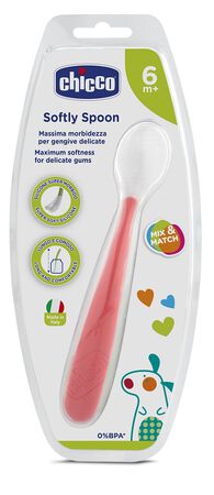 CHICCO CUCCHIAIO MORBIDO SILICONE 6M+ ROSSO UP image not present