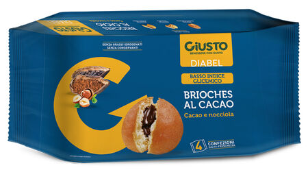 GIUSTO DIABEL BRIOCHE CACAO 4 PEZZI DA 45 G image not present