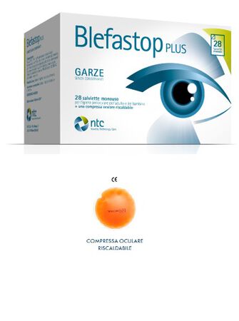 BLEFASTOP PLUS GARZA IN COTONE PIEGATA CON FILO DI BARIO 28 SALVIETTE MONOUSO + 1 COMPRESSA OCULARE RISCALDABILE image not present