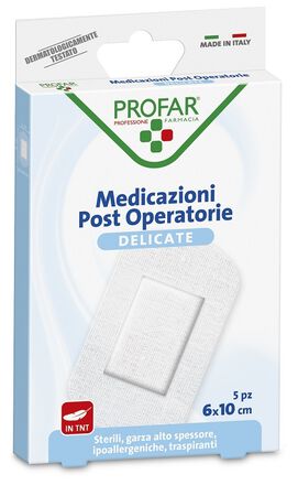 MEDICAZIONE POST OPERATORIA STERILE GARZA ANTIADERENTE 6X10 CM 5 PEZZI PROFAR image not present
