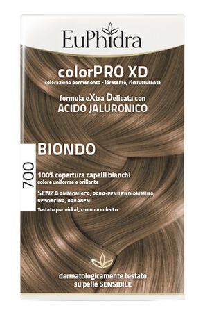 EUPHIDRA COLORPRO XD 700 BIONDO GEL COLORANTE CAPELLI IN FLACONE + ATTIVANTE + BALSAMO + GUANTI image not present
