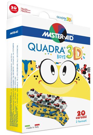 CEROTTO MASTER-AID QUADRA 3D BOYS 20 PEZZI ASSORTITI image not present