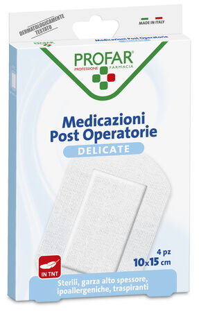 MEDICAZIONE POST OPERATORIA STERILE GARZA ANTIADERENTE 10X15 CM 4 PEZZI PROFAR image not present