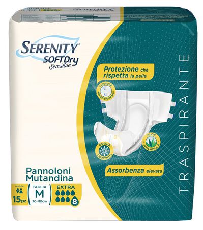PANNOLONE MUTANDINA SERENITY SD SENSITIVE EXTRA M 15 PEZZI image not present