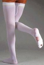 ALBERT ANDRE' ARTICOLO 700 KK6 CALZA AUTOREGGENTE A-G ANTITROMBOSI CON TASSELLO PUNTA APERTA LYCRA MM HG 18-24 COLORE BIANCO TAGLIA XL-LUNGO