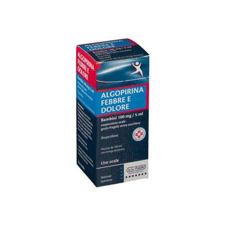 ALGOPIRINA FEBBRE E DOLORE  150 ml gusto fragola senza zucchero image not present