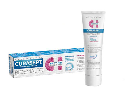CURASEPT BIOSMALTO DENTIFRICIO BABY KID FRAGOLA CARIE ABRASIONE & EROSIONE 50 ML image not present