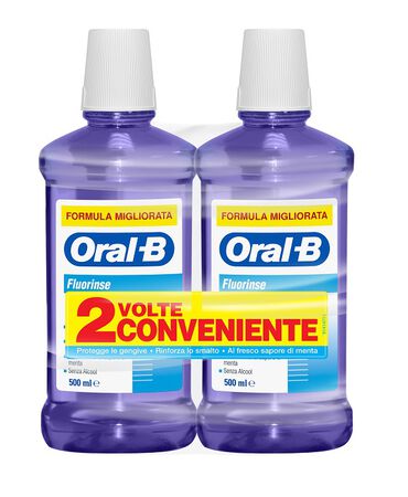 ORALB FLUORINSE COLLUTORIO ANTI CARIE 2 X 500 ML image not present