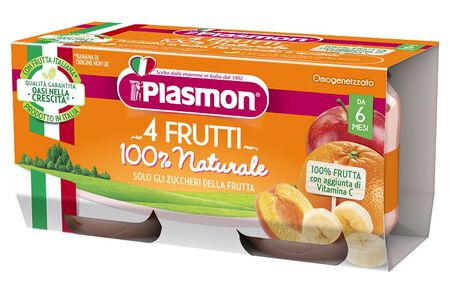 PLASMON OMOGENEIZZATO 4 FRUTTI 2 X 80 G image not present