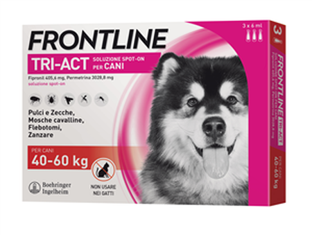 FRONTLINE TRI-ACT*spot-on soluz 3 pipette 6 ml 3.028,8 mg + 405,6 mg cani da 40 a 60 Kg image not present