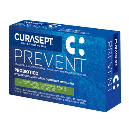 CURASEPT PREVENT PROBIOTICO 14 COMPRESSE MASTICABILI image not present