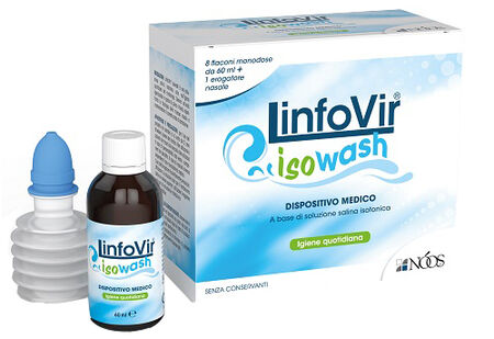 SOLUZIONE SALINA ISOTONICA LINFOVIR ISOWASH 8 FLACONI DA 60 ML image not present