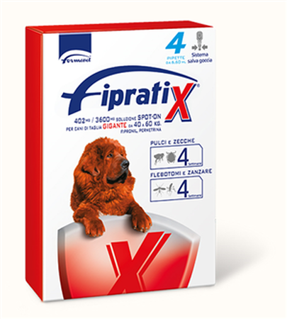 FIPRATIX*spot-on soluz 4 pipette 6,6 ml 402 mg + 3.600 mg cani da 40 a 60 Kg image not present